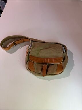 Vintage L.L. Bean Canvas & Leather Crossbody Messenger Field Bag